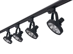 Set Steka Leon lampă pe șină LED AR111 GU10 x4 + șină 2m - Negru