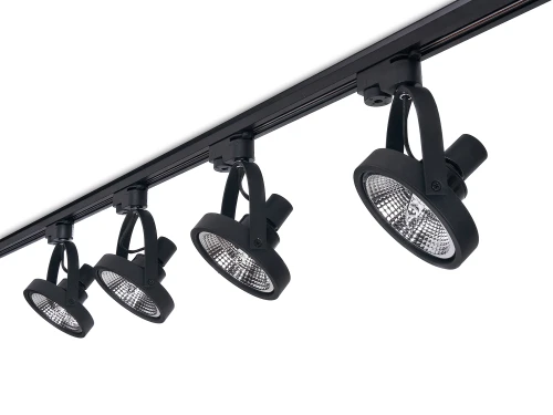 Set Steka Leon lampă pe șină LED AR111 GU10 x4 + șină 2m - Negru