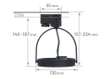 Set Steka Leon lampă pe șină LED AR111 GU10 x4 + șină 2m - Negru