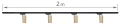 Set Steka Ductus Gold lampă pe șină LED GU10 x4 + șină 2m - Negru