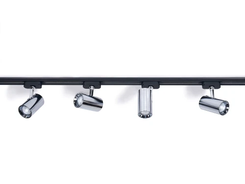 Set Steka Ductus Crom lampă pe șină LED GU10 x4 + șină 2m - Negru