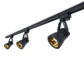 Set Steka Goldi lampă pe șină LED GU10 x3 + șină 1.5m - Negru