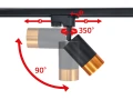 Set Steka Klemens lampă pe șină LED GU10 x3 + șină 1.5m - Negru