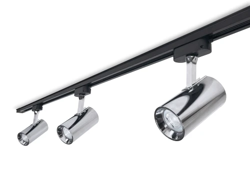 Set Steka Ductus Crom lampă pe șină LED GU10 x3 + șină 1.5m - Negru