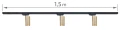 Set Steka Ductus Gold lampă pe șină LED GU10 x3 + șină 1.5m - Negru
