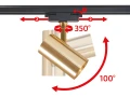 Set Steka Ductus Gold lampă pe șină LED GU10 x3 + șină 1.5m - Negru