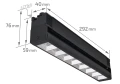 Set Steka Eclipse lampă pe șină LED 12W 30cm 4000K x2 + șină 1.5m - Negru