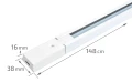Set Steka Eclipse lampă LED pe șină 12W 30cm 4000K x2 + șină 1.5m - Alb