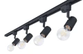 Set Steka Halo lampă LED pe șină neagră E27 x4 + șină 2m - Negru