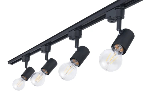 Set Steka Halo lampă LED pe șină neagră E27 x4 + șină 2m - Negru