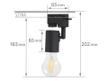 Set Steka Halo lampă LED pe șină neagră E27 x4 + șină 2m - Negru
