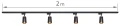 Set Steka XD-IK252B lampă pe șină LED GU10 x4 + șină 2m - Negru