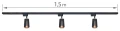 Set Steka XD-IK252B lampă pe șină LED GU10 x3 + șină 1.5m - Negru