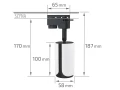 Set Steka Sento lampă pe șină LED GU10 x3 + șină 1.5m - Alb / negru