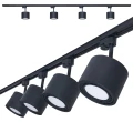 Set Steka Toni lampă pe șină LED AR111 GU10 x4 + șină 2m - Negru