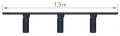 Set Steka Piko 30W 4000K lampă LED pe șină x3 + șină 1.5m - Negru