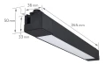 Set Steka 9361 20W 30cm 4000K lampă LED pe șină x2 + șină 1.5m - Negru