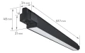 Set Steka Mondi 30W 60cm 4000K lampă LED pe șină x2 + șină 2m - Negru