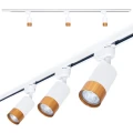 Set Steka Klemens alb-auriu lampă pe șină LED GU10 x3 + șină 1.5m - Alb