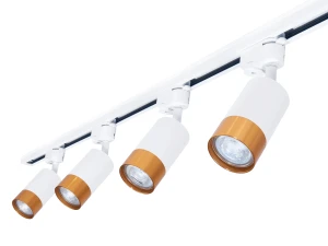Set Steka Klemens alb-auriu lampă pe șină LED GU10 x4 + șină 2m - Alb