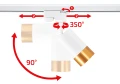 Set Steka Klemens alb-auriu lampă pe șină LED GU10 x4 + șină 2m - Alb