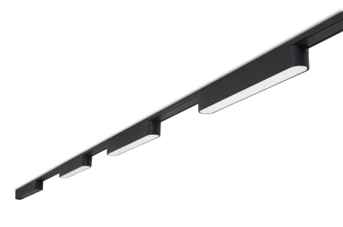 Set Luxo Linea lampă pe șină LED 12W x3 + șină 2m + alimentator – Negru – Alb neutru (4000K)