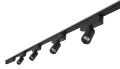 Set Luxo Spot lampă pe șină LED 5W x4 + șină 2m + alimentator – Negru – Alb neutru (4000K)