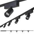 Set Luxo Spot lampă pe șină LED 5W x4 + șină 2m + alimentator – Negru – Alb neutru (4000K)