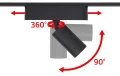 Set Luxo Spot lampă pe șină LED 5W x4 + șină 2m + alimentator – Negru – Alb neutru (4000K)