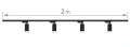 Set Steka Ductus lampă LED pe șină GU10 x4 + șină 2m - Negru-alb