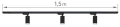 Set Steka Ductus lampă LED pe șină GU10 x3 + șină 1.5m - Negru-alb