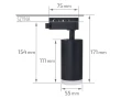 Set Steka Ductus lampă LED pe șină GU10 x3 + șină 1.5m - Negru-alb