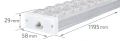 Panou LED aplicat T10 72W 1.2m - Argintiu - Alb rece (6000K)