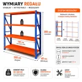 Raft metalic de depozit cu 4 polițe 200x200x60 cm până la 200 kg