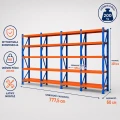Raft metalic de depozit cu 20 polițe 800x200x60 cm până la 200 kg