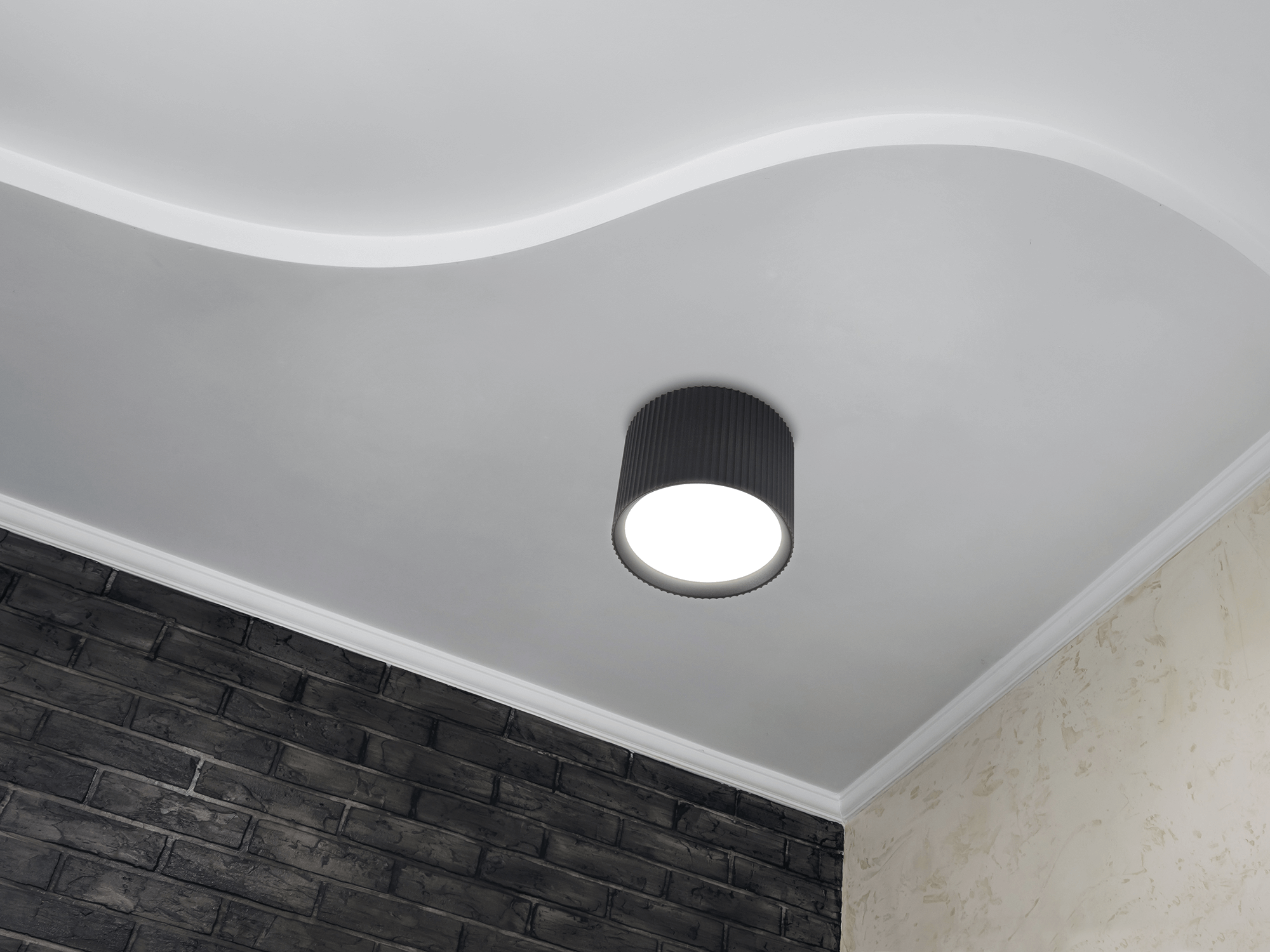 Plafonieră GX53 Gisele neagră în amenajare